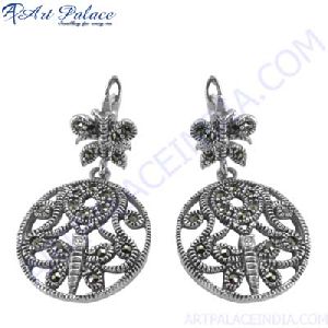 Antique Style Gemstone Silver Earring