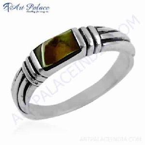 Indian touch Inley Gemstone Silver Ring