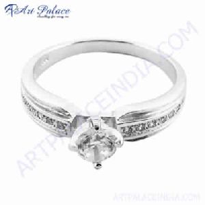 Romantic Cubic Zirconia Gemstone Silver Ring