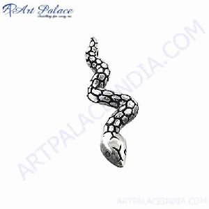 Snake Shape Silver Pendant