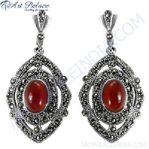Top quality jewelry gemstone silver Earring