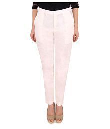 Ladies White Ankle Length Pant