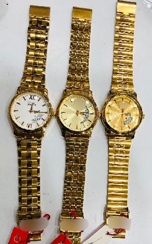 Golden Mens Wrist Watch