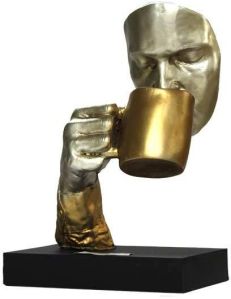 Man Drinking Tea Show Piece