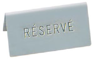 RESERVE SIGN BOARD PLATE