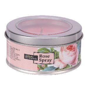 Rose Spray Tin Candles