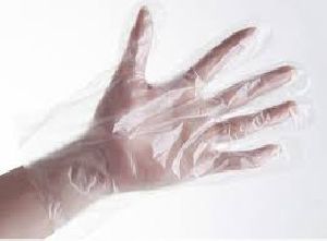 Transparent plastic gloves