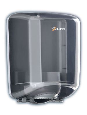 Center Feed Paper Dispenser Transparent Glass And Grey