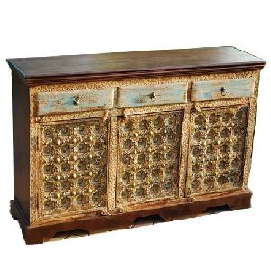BRASS FITTED DOORS CHEST DRAWER
