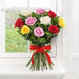 Bunch Of Mixed Colored Roses