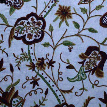 Gurez Crewel Wool Embroidered Linen Fabric