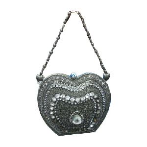 Silver Heart Shape Designer Handbag