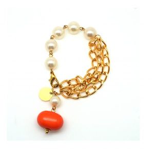 Pearl Metal Chain Bracelet