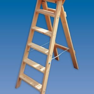 Industrial Swingback Wooden Step Ladders