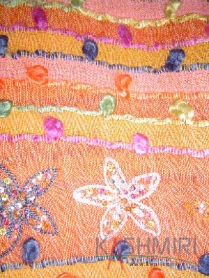 Pure Wool Embroidered with Thread & Sequins