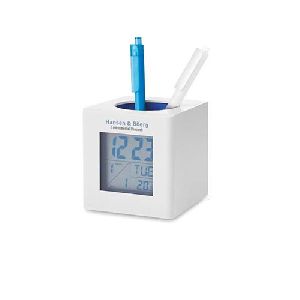 Weather station with pen holder
