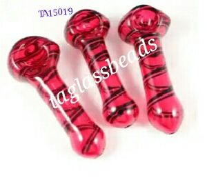 Colouful Striped Hand Blown Glass smoking Pipe