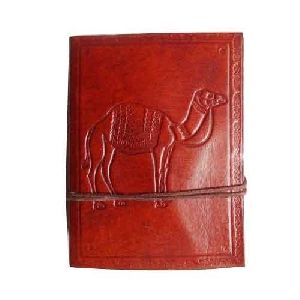 Camel Emboss Leather Diary