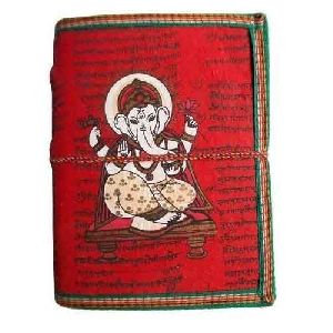 Ganesha Print Leather Diary