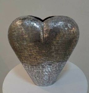 heart flower metal vases