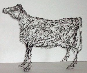 Decorative Iron Cow Sculpture