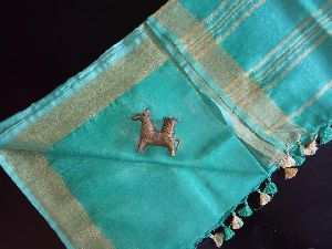 100 count Linen plain sarees