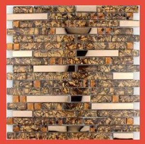 Light Brown Glass Mosaic Tile