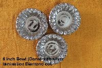 6 Inch Bowl (Dona) With Silver Lamination Diamond Cut