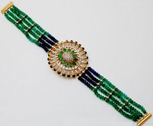 Emerald sapphire bracelet