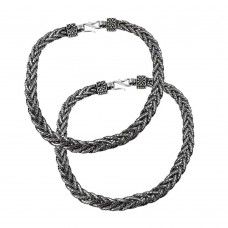 Oxidized Handmade Sterling Silver Anklets