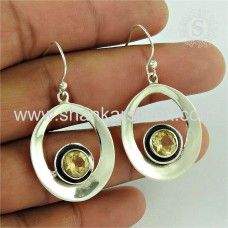 Sterling Silver Citrine Gemstone Earring