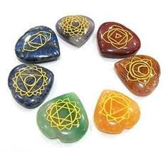 Chakra Heart Reiki Engraved Gemstone Sets