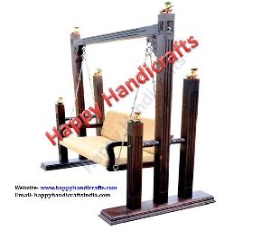 Carved 6 pillar Wooden Swing