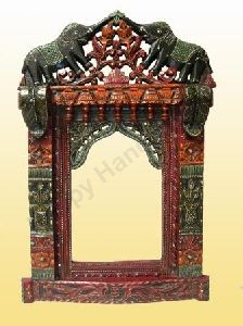 WOODEN HAND CARVE ELEPHANT JHAROKHA