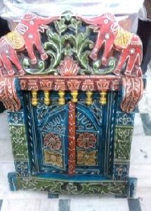 WOODEN HAND PAINTED WALL JHAROKHA WITH OPEN DOOR