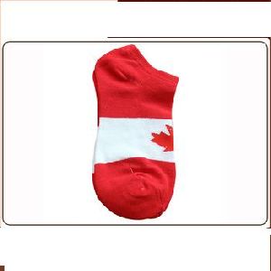 Custom Print Red White Ankle Sock for Men