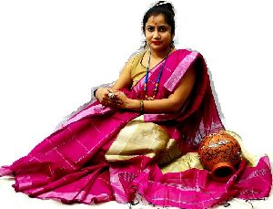 Designer Cotton Silk Zari Pallu & Body Stripes Saree