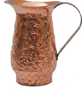 EMBOSSED COPPER WATER JUG