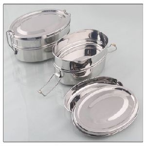 Stainless Steel Lunch Box - Oval Shape