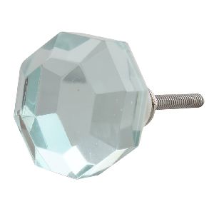 Silver Flat Octagon Dresser Glass Knob