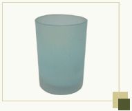 Plain Frosted Glass Votive with Blue Tinge