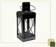 Rectangular Glass Lantern with Copper Antique Finish