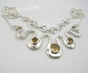 CITRINE Lovely Curb Chain Necklace