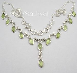 GENUINE PERIDOT GEMS New CURB CHAIN Necklace