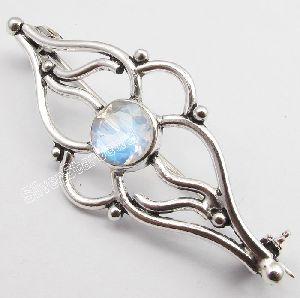Natural RAINBOW MOONSTONE Ancient Style BROACH BROOCH