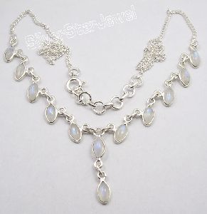 RAINBOW MOONSTONE Lovely CURB CHAIN Necklace