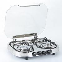 FOUR BURNER WITH GLASS TOP COVER