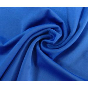 Plain Blue Polyester Lycra Fabric