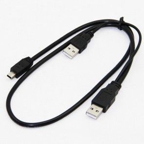 DUAL Power Y Shape to Mini B Cable