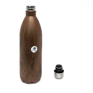 Cold Water Bottle 1000ml With Wood Look